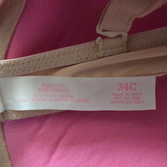 Pink Victoria’s Secret Pushup lined underwire Bra Size 34C - Picture 6 of 7